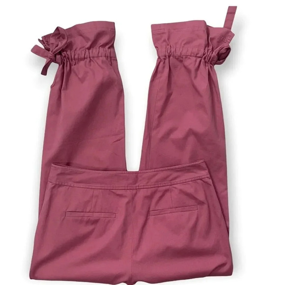 Rebecca Minkoff Pants High Rise Flat Front Tie Conch Ankle Pink Mauve NWOT - Picture 11 of 13